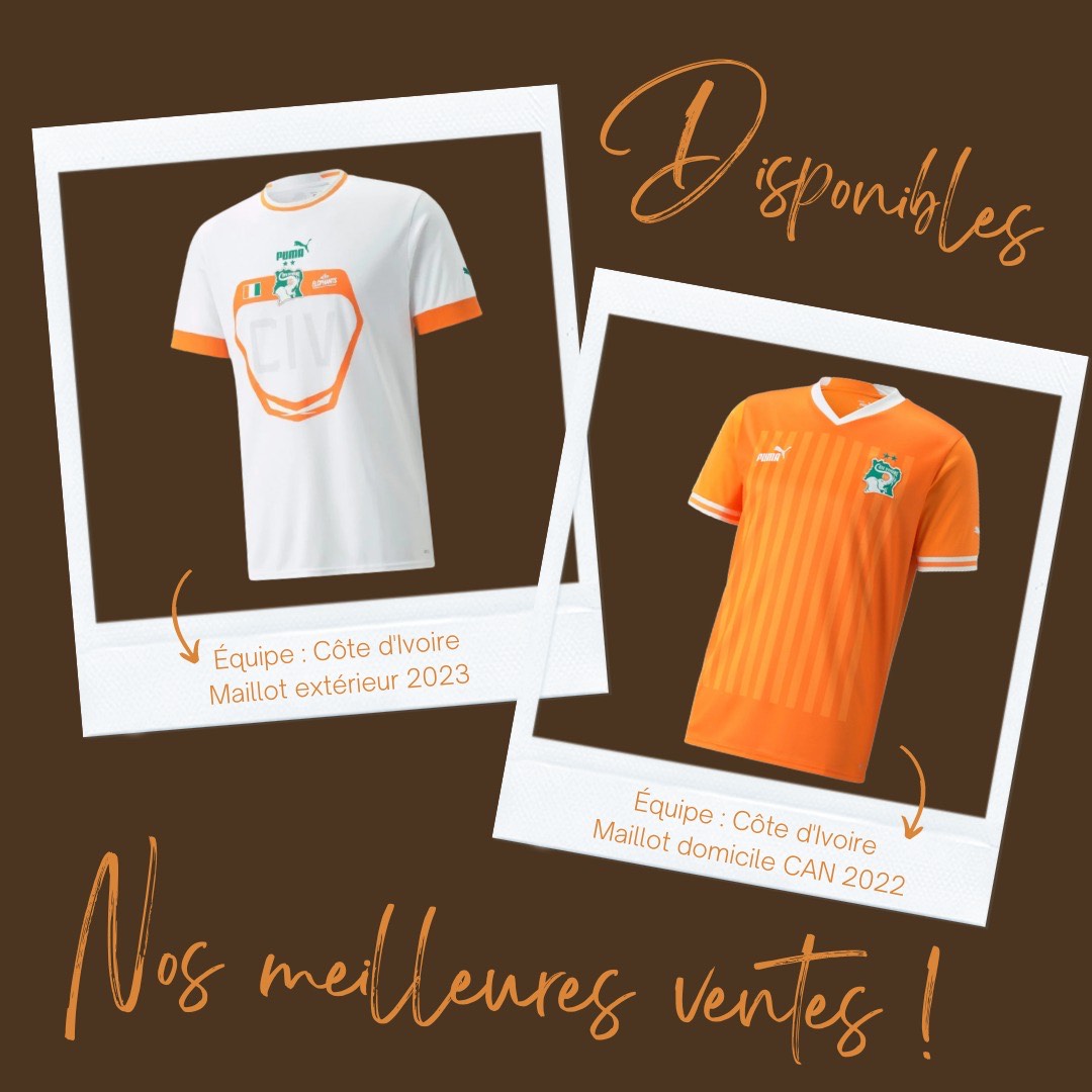 2 Maillots cote d'ivoire CAN 2024